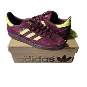 Adidas Spezial Burgundy and Neon Yellow Suede Sneakers Size 11.5 US